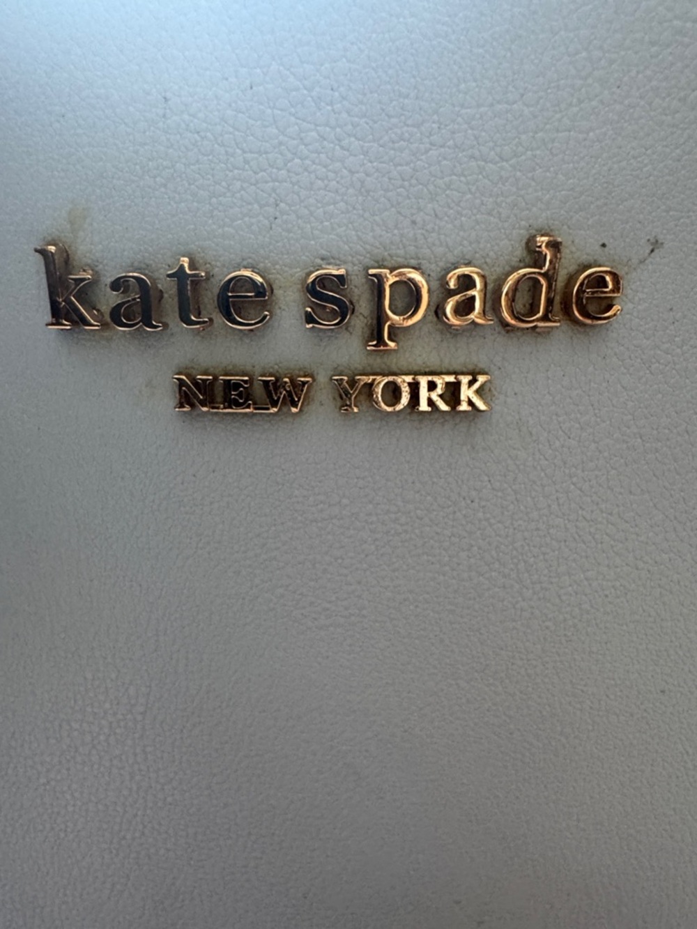 Kate Spade Light Blue Leather Tote with Gold Logo - Picture 4 of 14